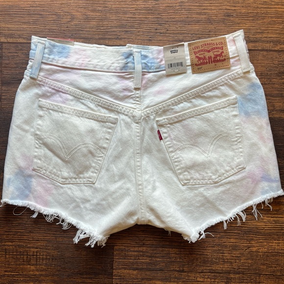 Women's Levi's 501 Jorts Multicolor Graffiti Paint 29 NWT Short Cut-Off Retro - Picture 1 of 15